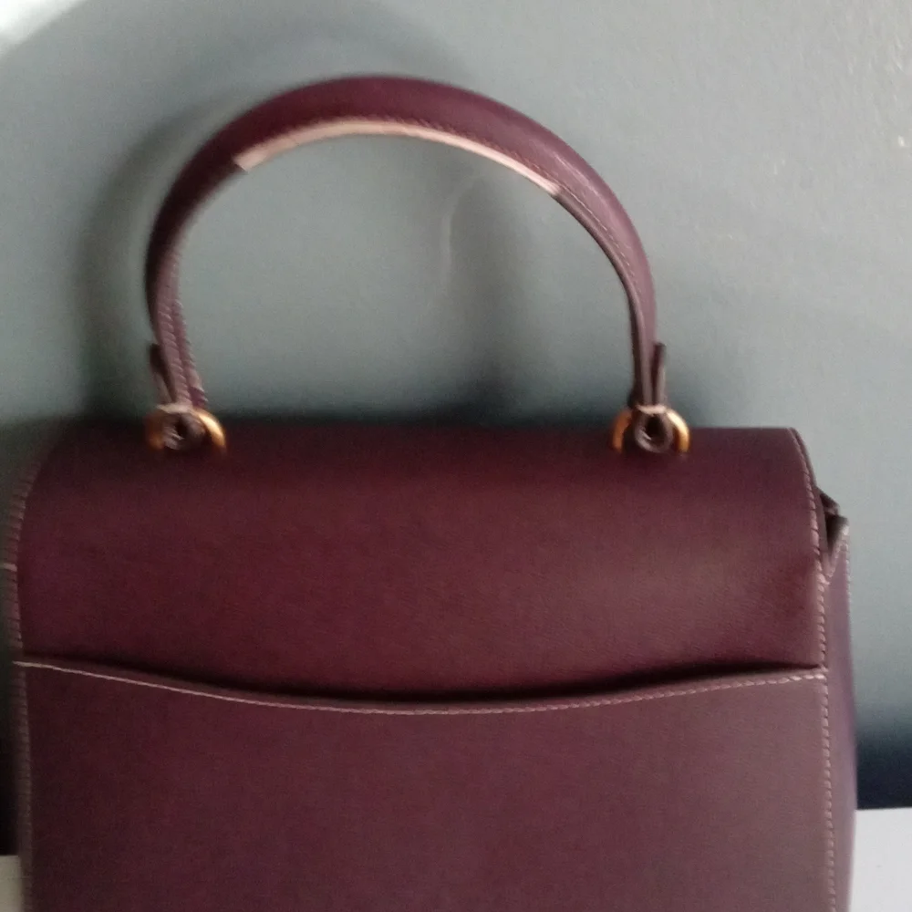 Kate Spade New York Burgundy Leather‎ Top Handle Satchel Bag Gold Hardware